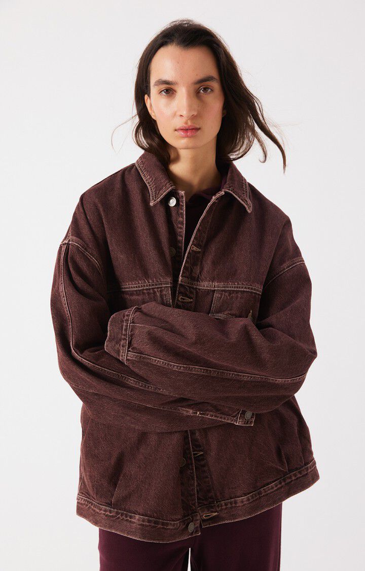 American Vintage Show Oversized Denim Jacket in raisin