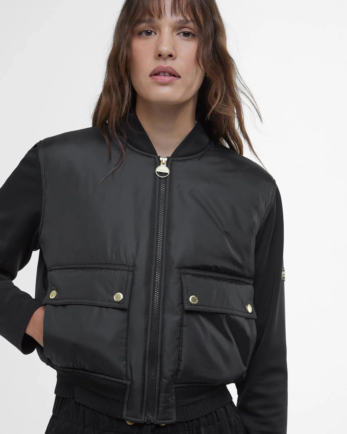 Barbour International Quilted Bomber Jacket In Black