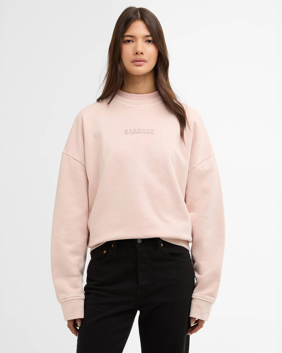 Barbour Internation Sweatshirt In Washed Desert Pink