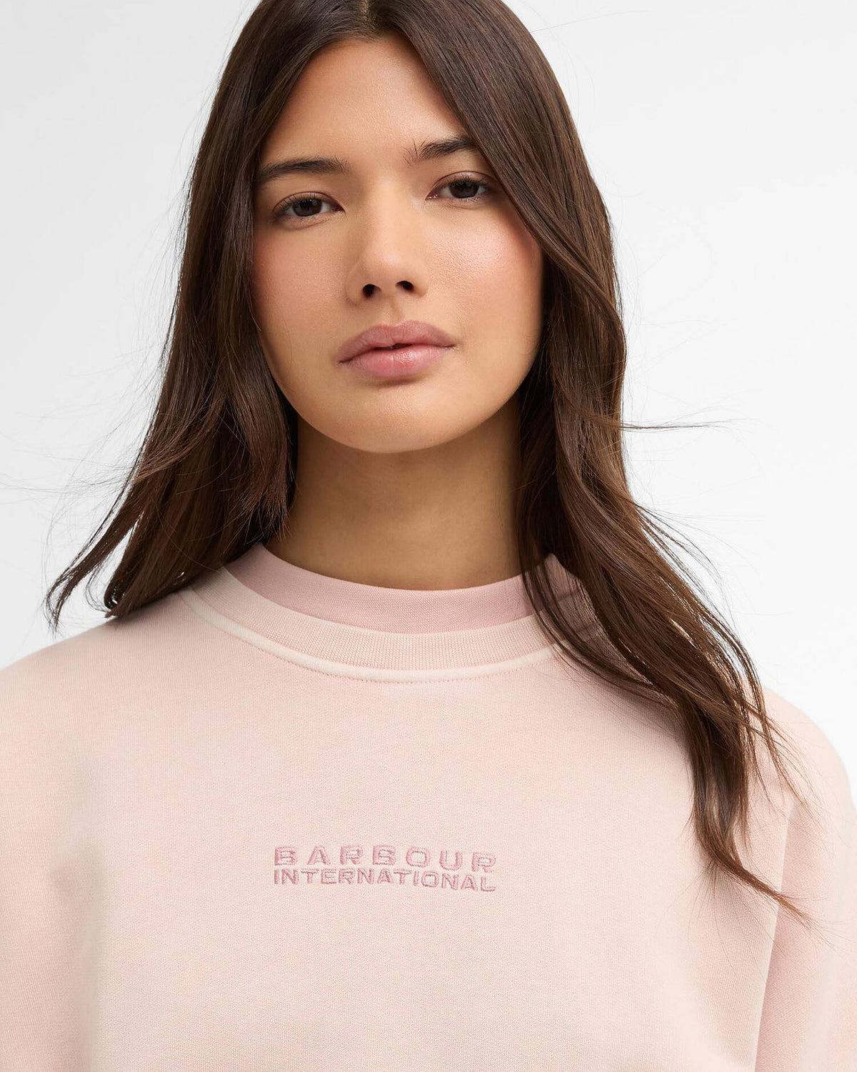 Barbour Internation Sweatshirt In Washed Desert Pink