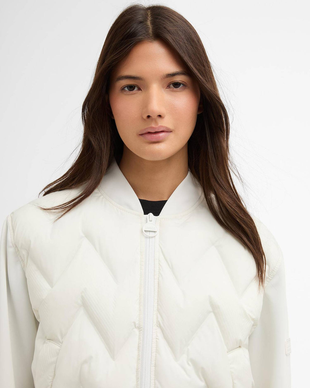 Barbour International Prism Quilted Sweatshirt In Vaporous Grey