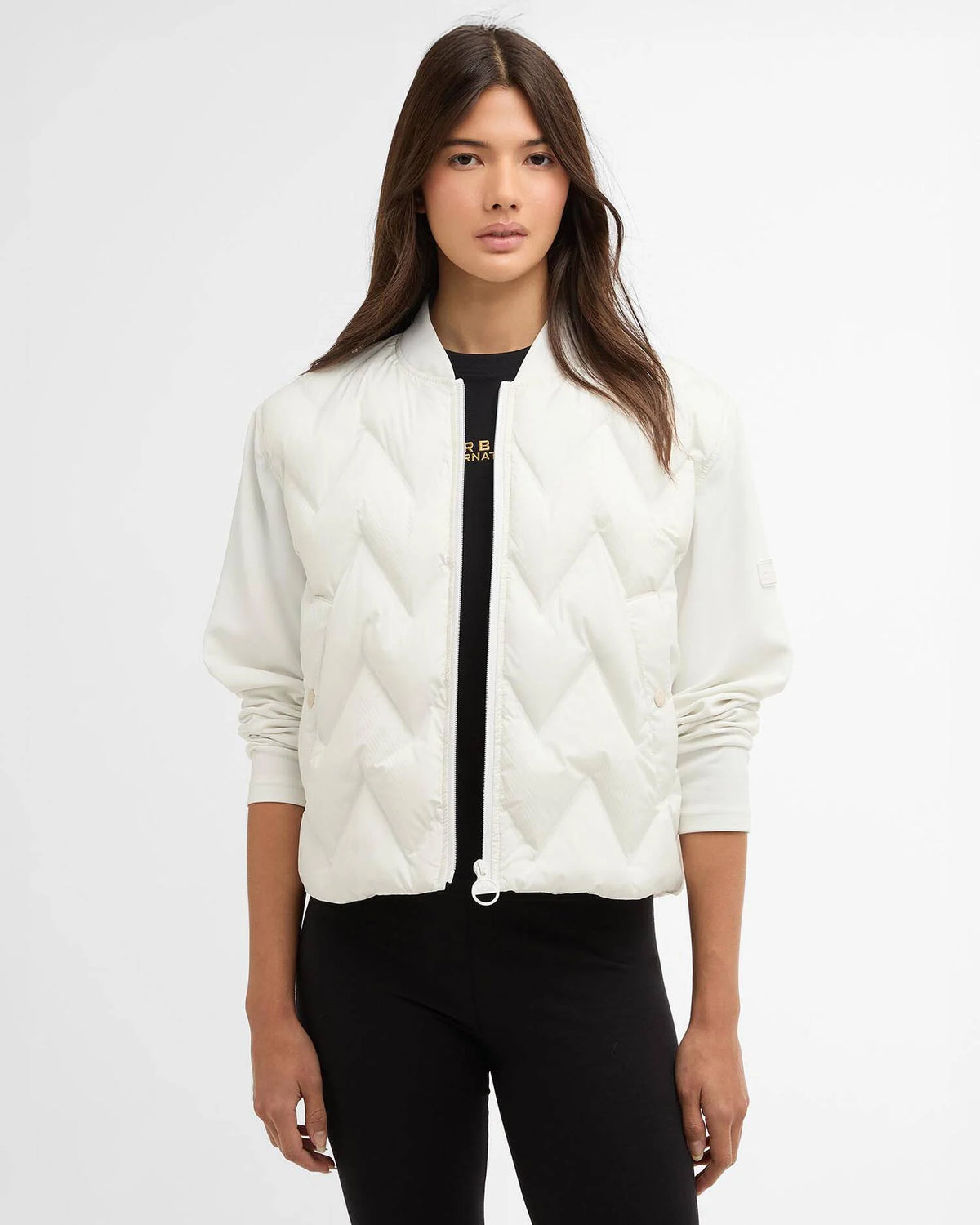 Barbour International Prism Quilted Sweatshirt In Vaporous Grey