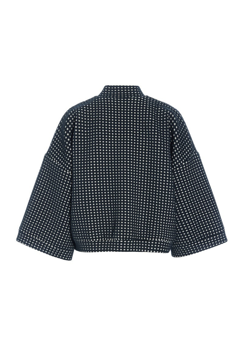 Bitte Kai Rand Scuba Tiles Bomber Jacket in Black/Ivory