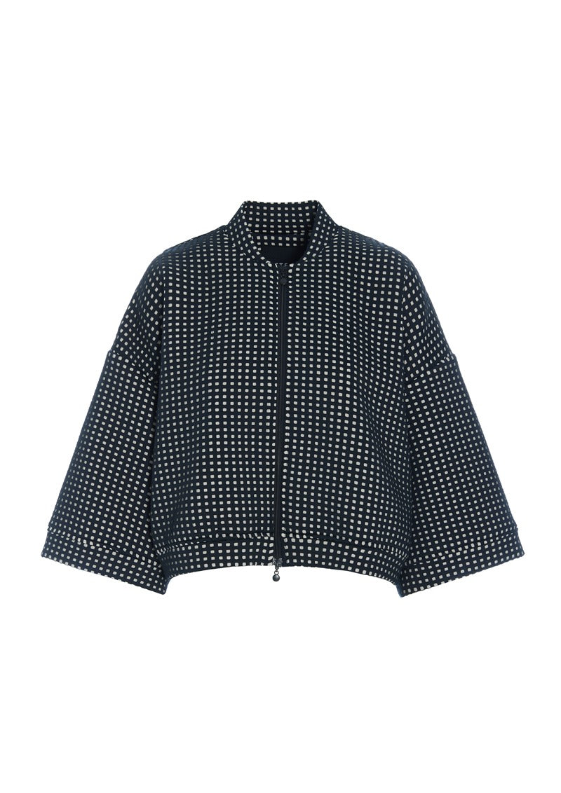 Bitte Kai Rand Scuba Tiles Bomber Jacket in Black/Ivory