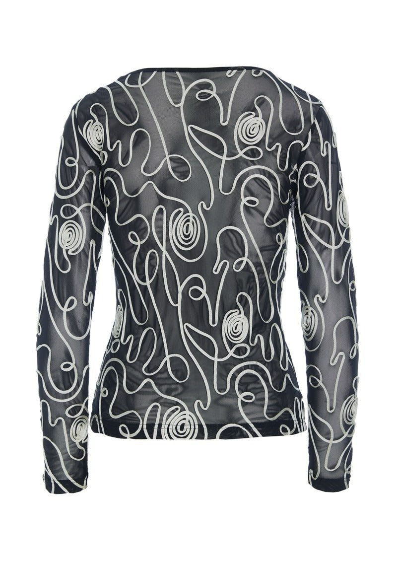 Bitte Kai Rand Twirl Mesh T-Shirt in Black/Ivory