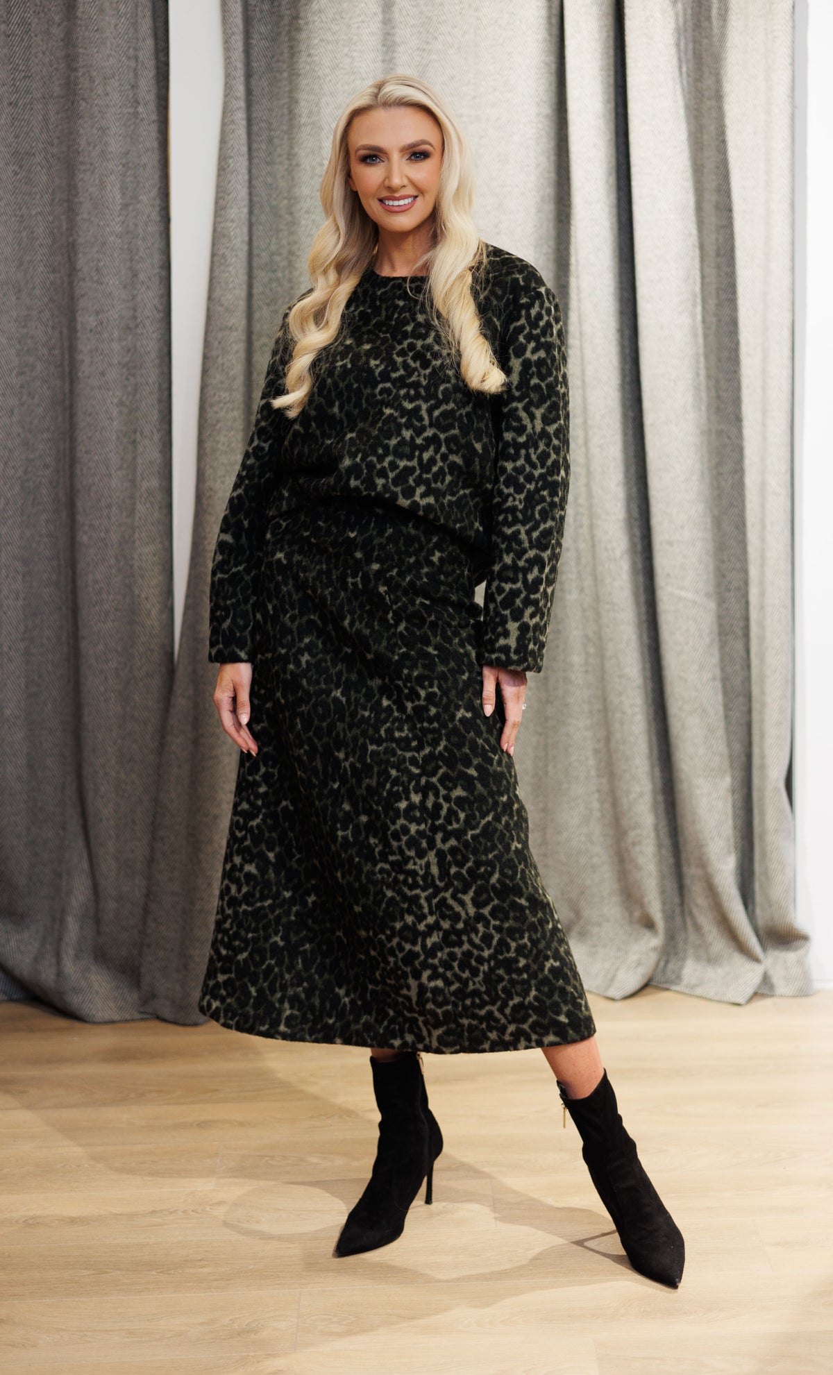 Inwear Bruna Skirt In Ivy Green Mix