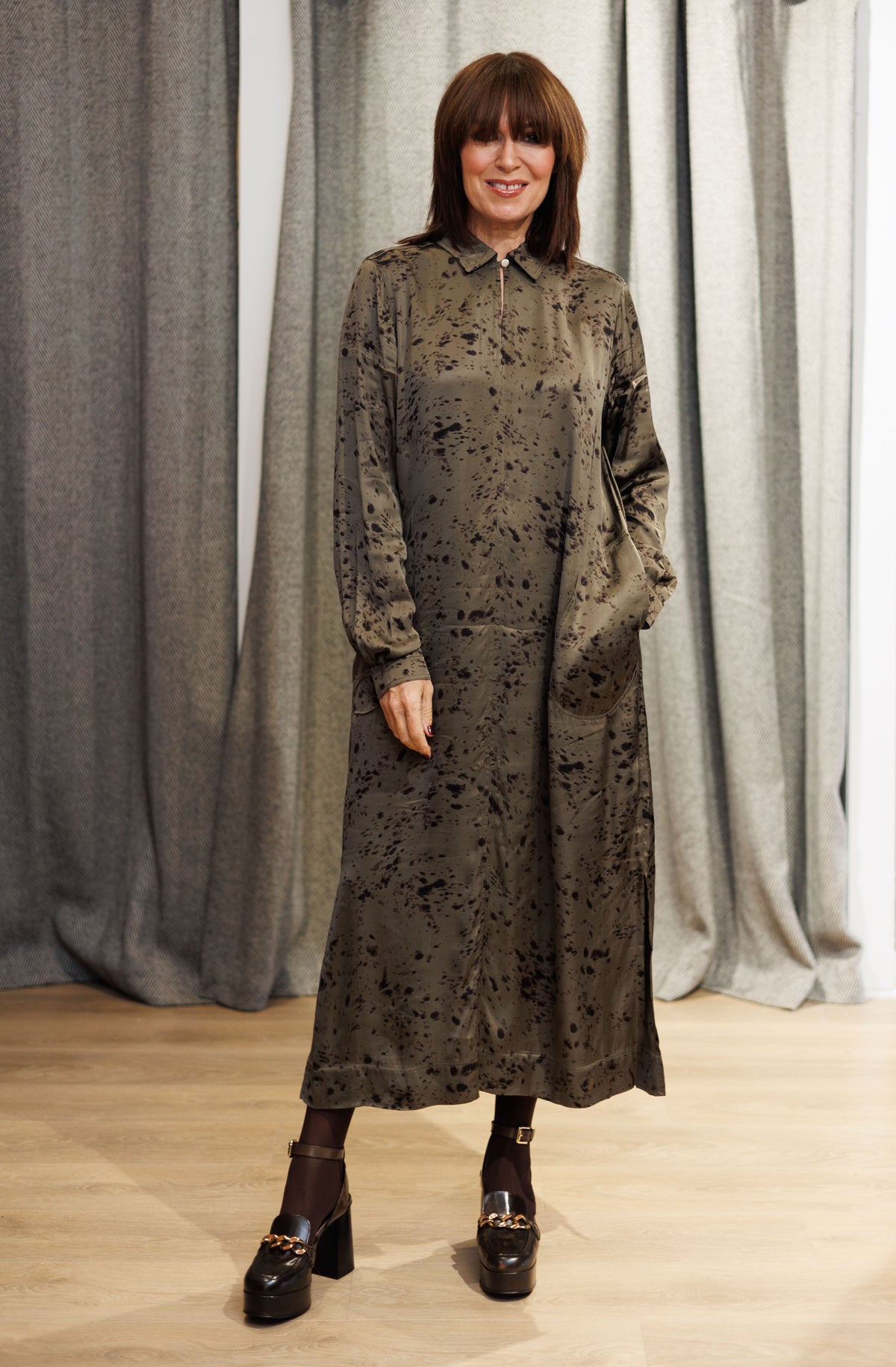 Part Two Shiloh Dress In Tarmac Scattered Texture Print