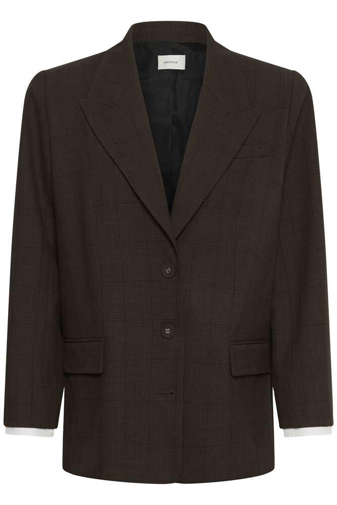 Gestuz Lavana Blazer in Brown Check