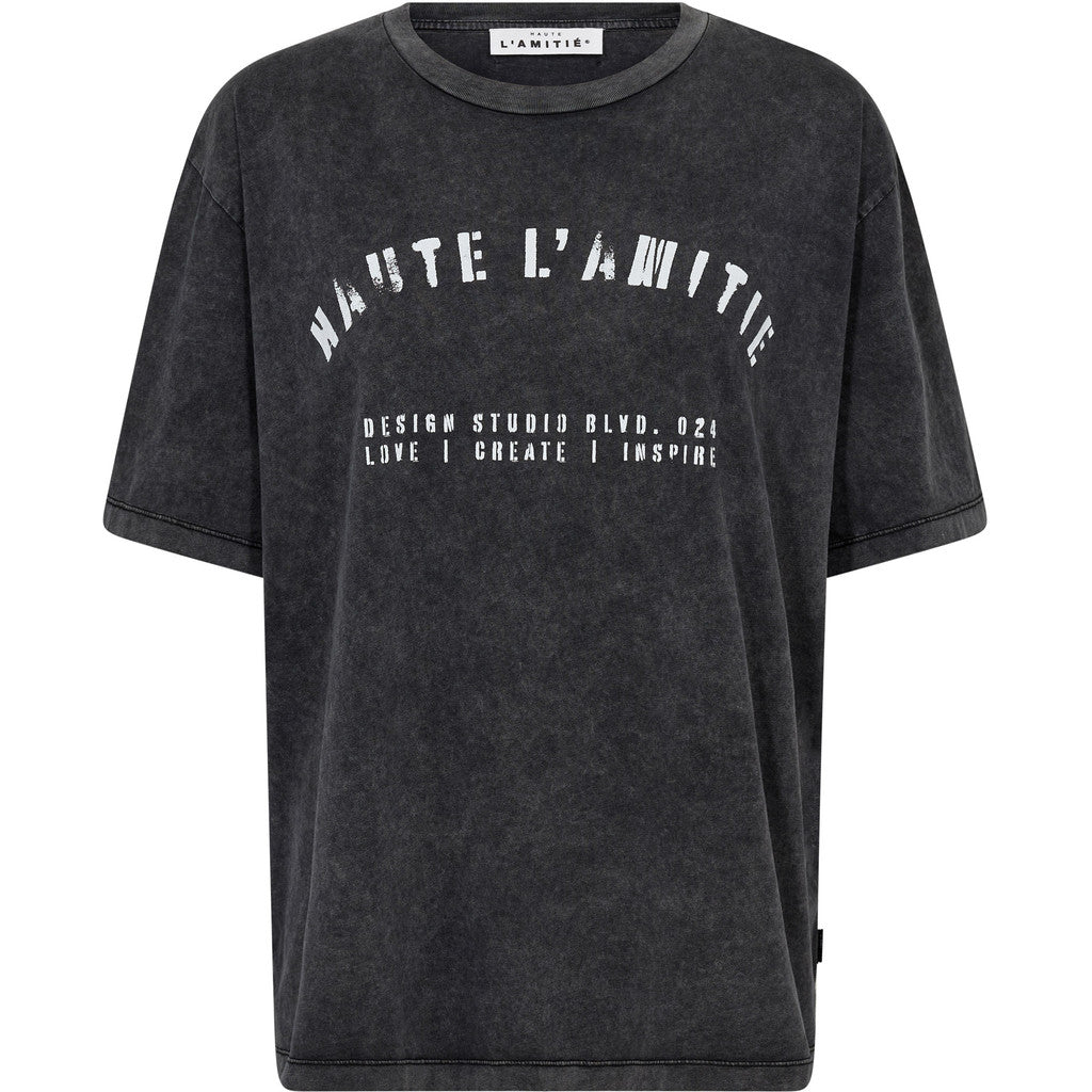 Haute L'amite Noma Acid Haute Tee in Black Acid Wash