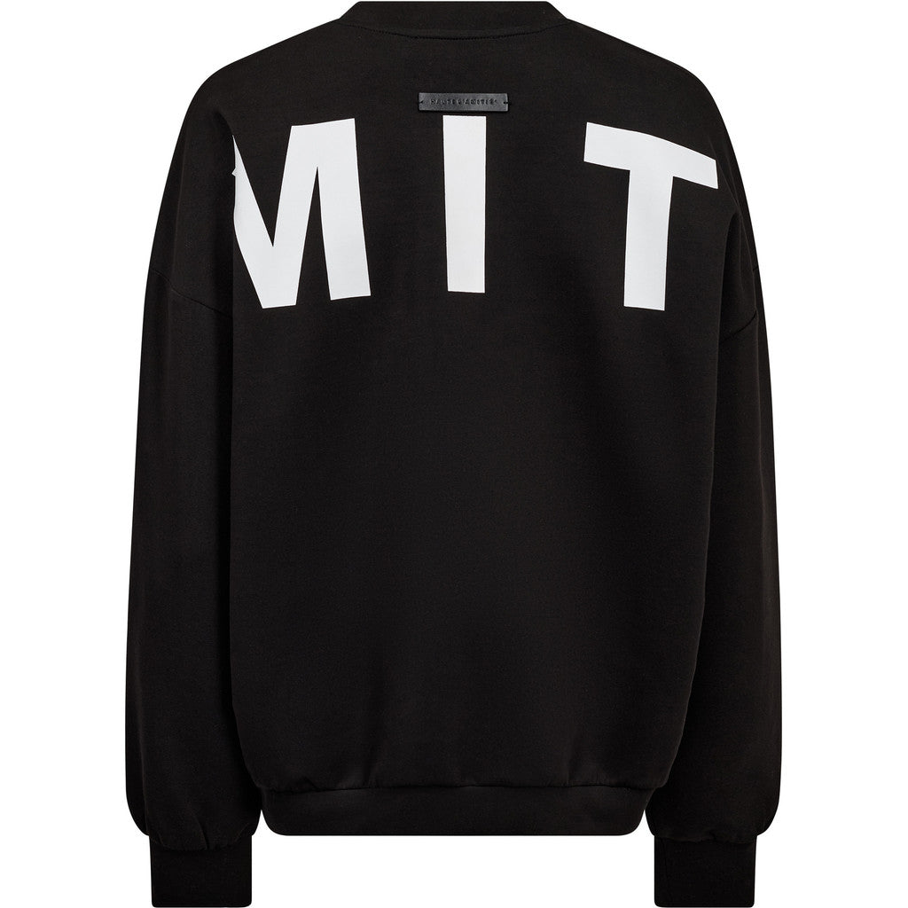 Haute L'amitie Maxi Split Logo Sweat In Black/White Print