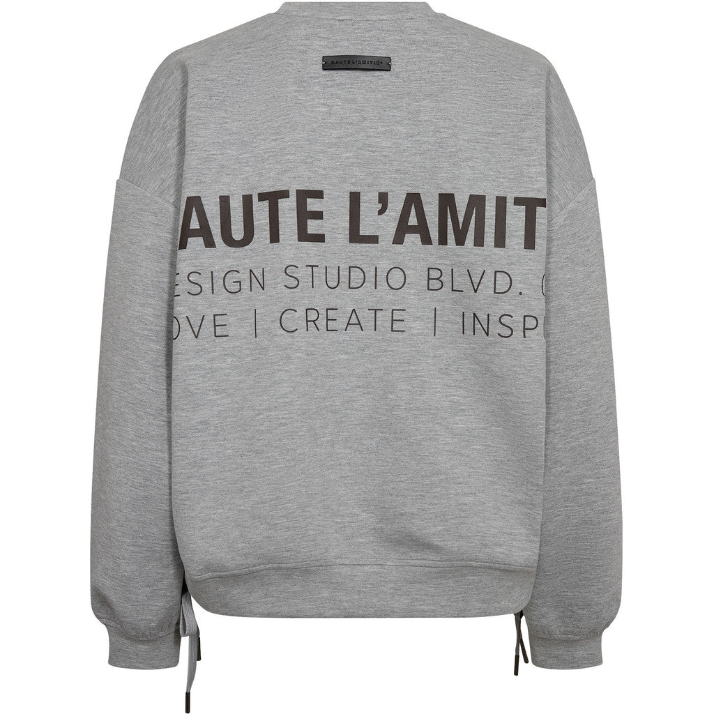 Haute L'amitie New Studio Tie Sweat In Grey Melange