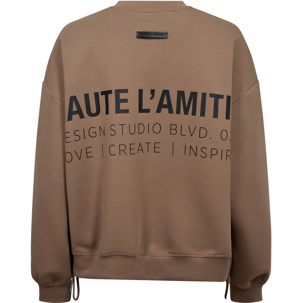 Haute L'amitie New Studio Tie Sweat In Walnut