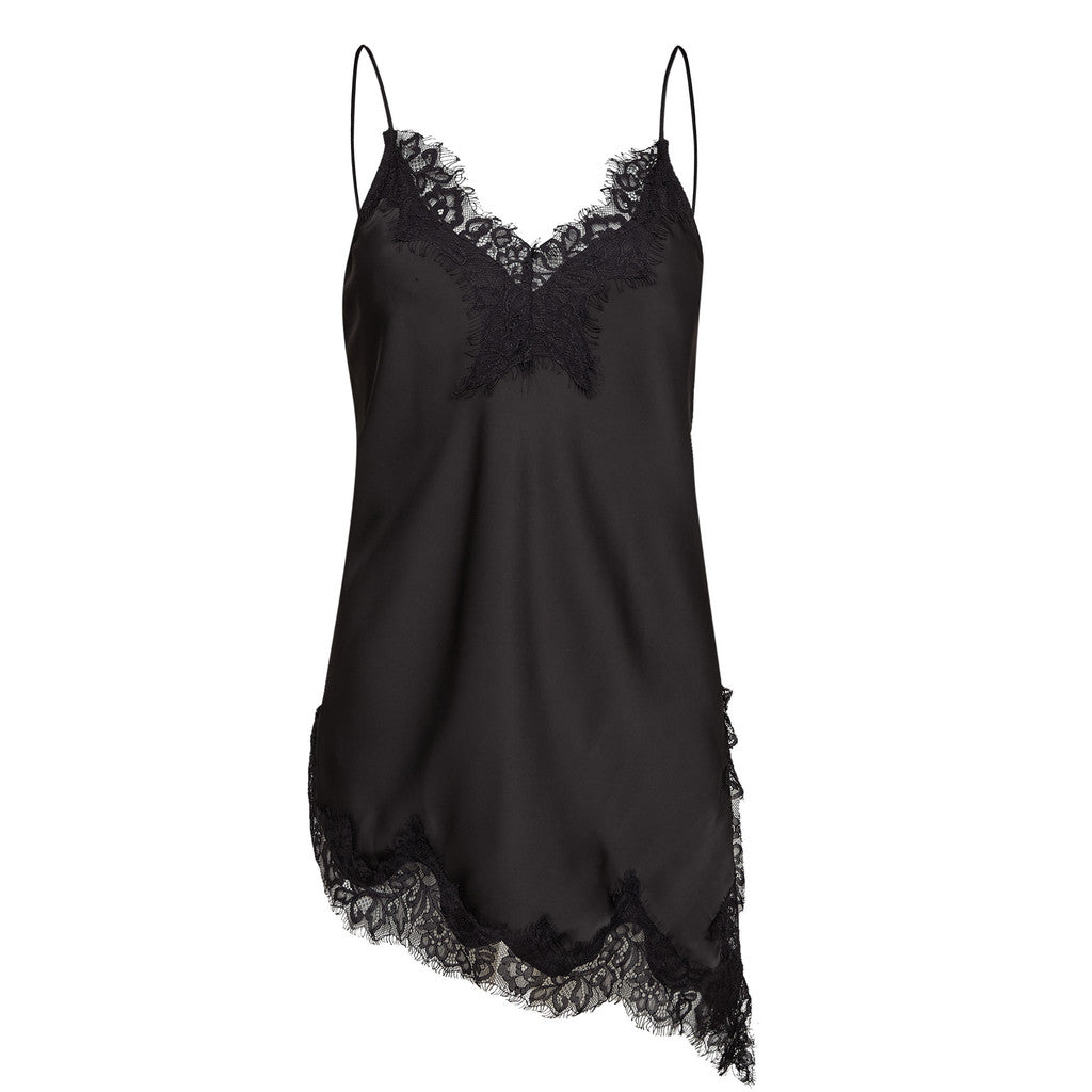 PREORDER Haute L,Amite Naomi Asymmetric Lingerie Top in Black