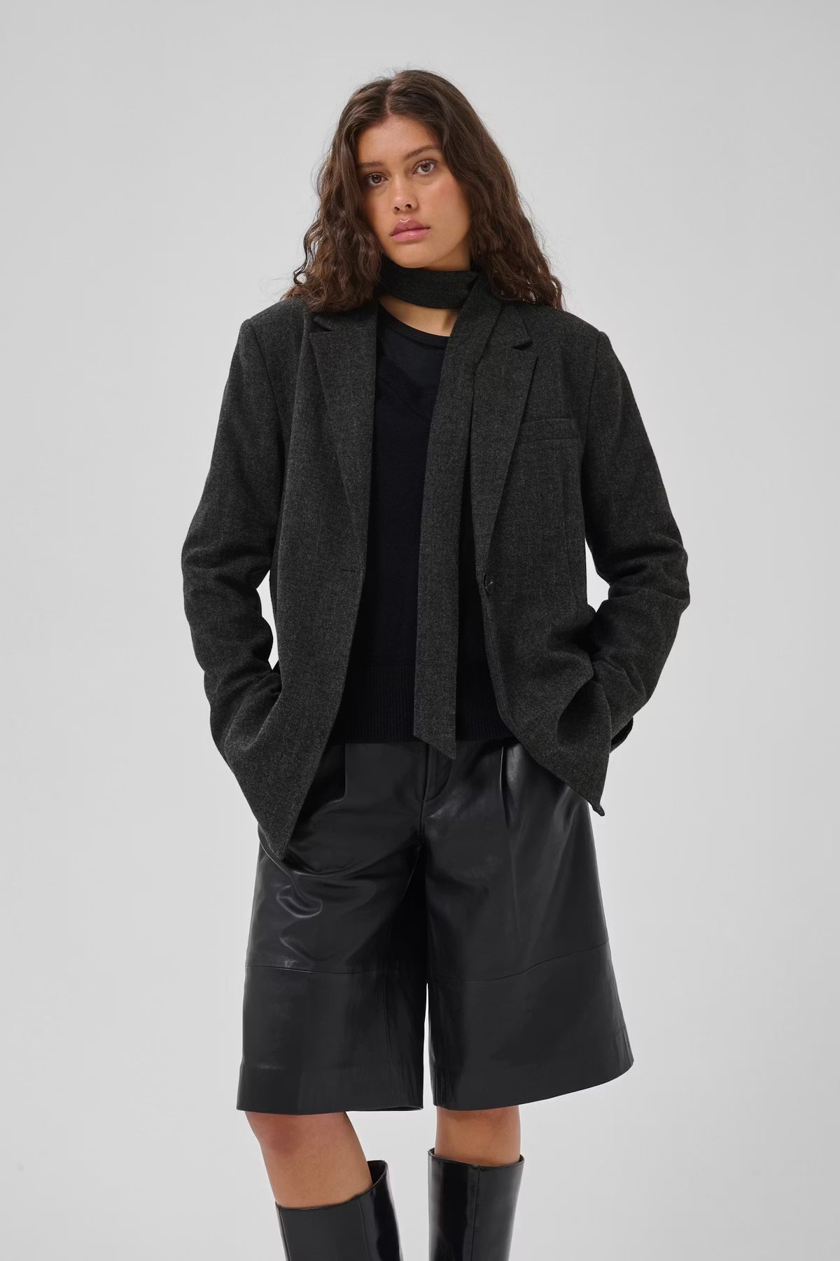 My Essential Layla Blazer in Dark Grey Melange