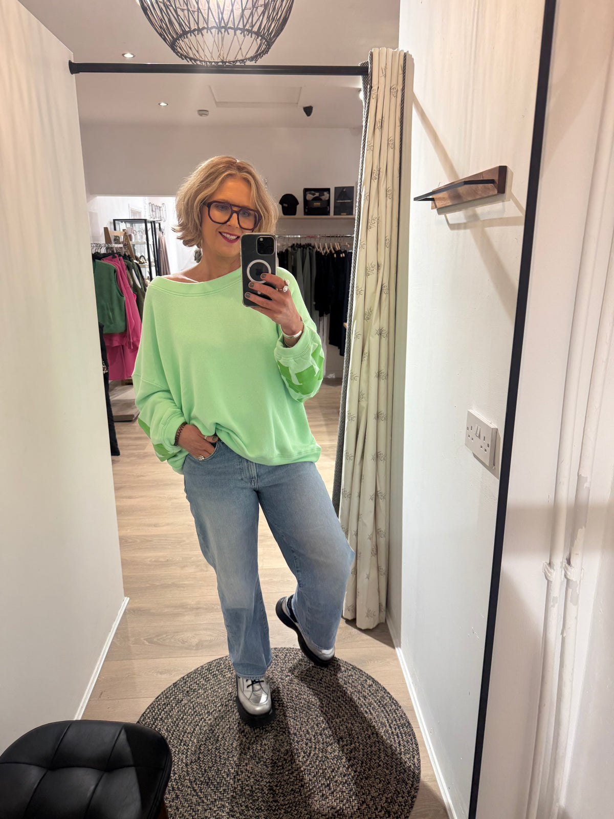 Liv Bergen Sky Paradise Sweatshirt in Lime Punch