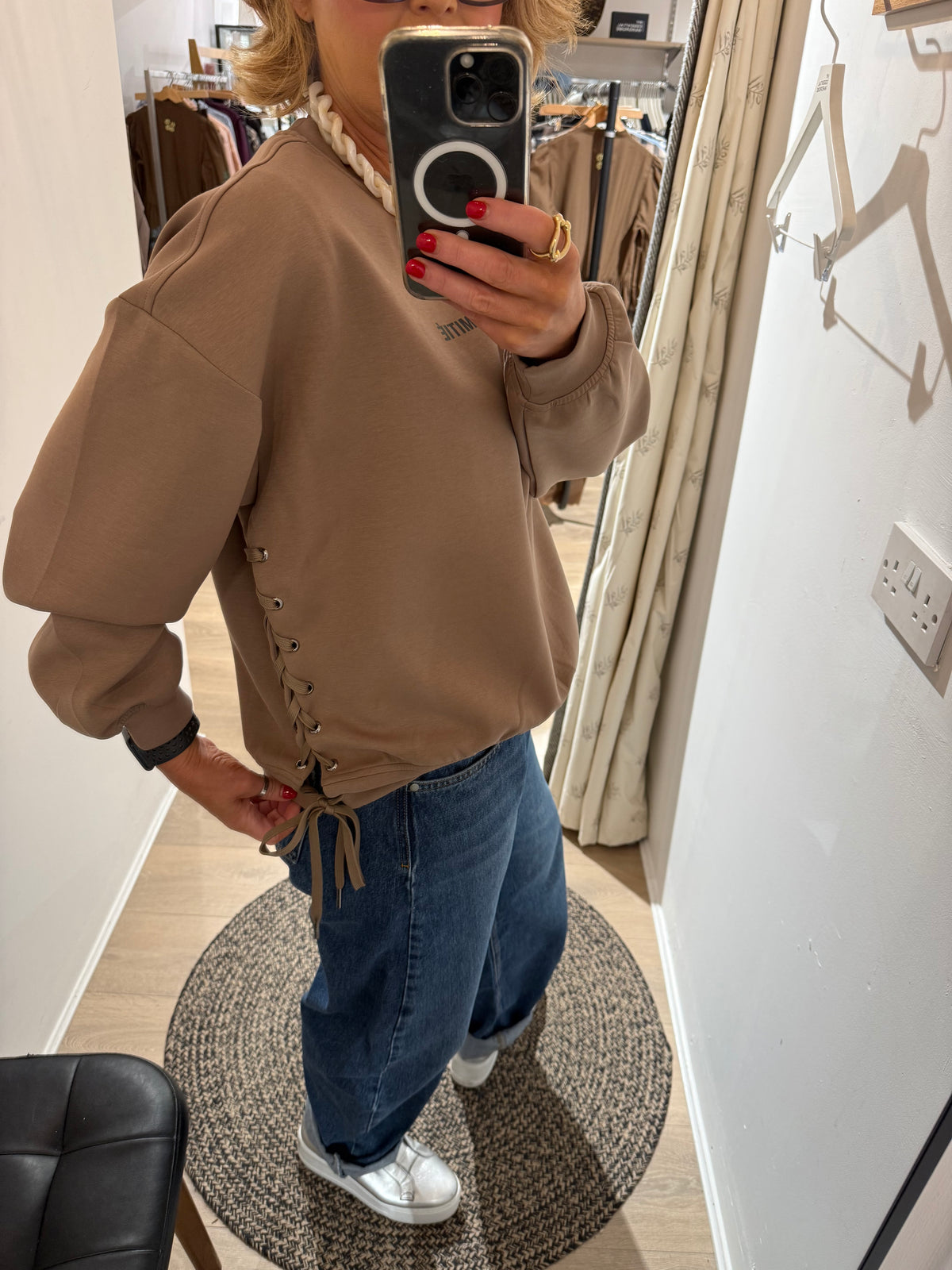 Haute L'amitie New Studio Tie Sweat In Walnut
