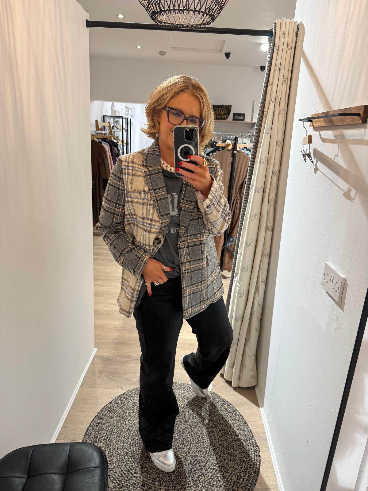 Numph Herringbone Blazer In Polignac