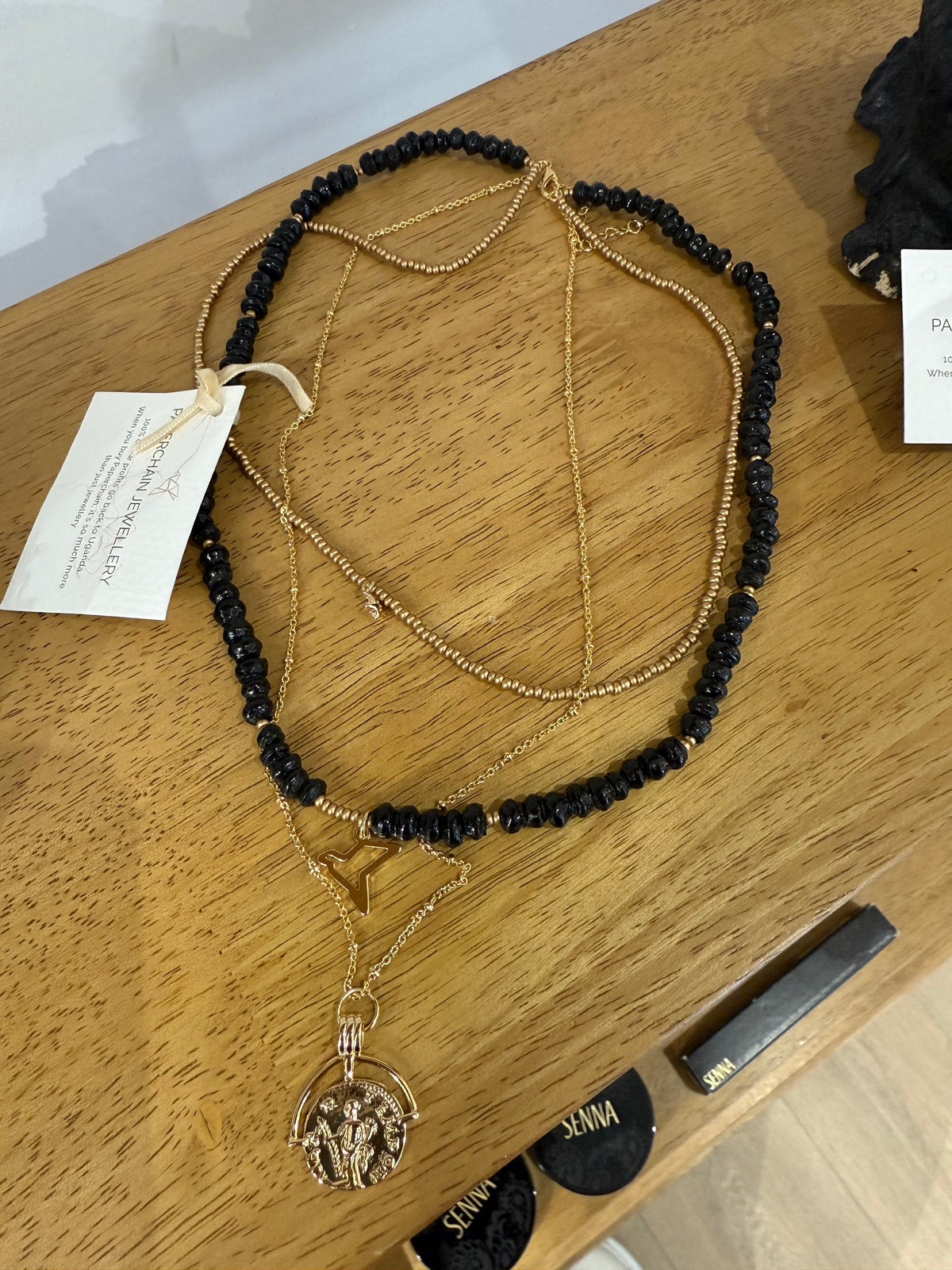 Paperchain Frank Necklace in Black