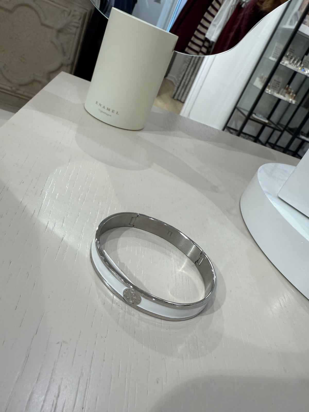 Dyrberg/Kern Pennika Bangle in Silver & White