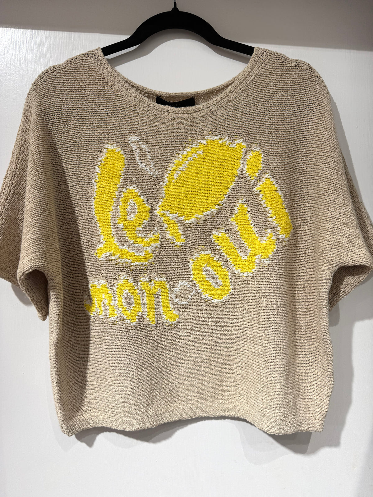 Oui Logo Pullover In Camel & Yellow 97433