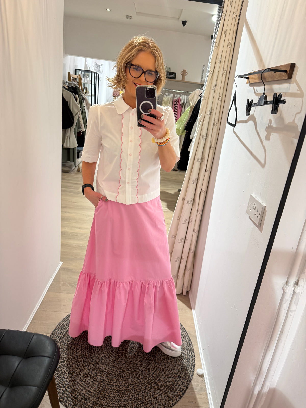 Numph Nusienna Skirt in Prism Pink