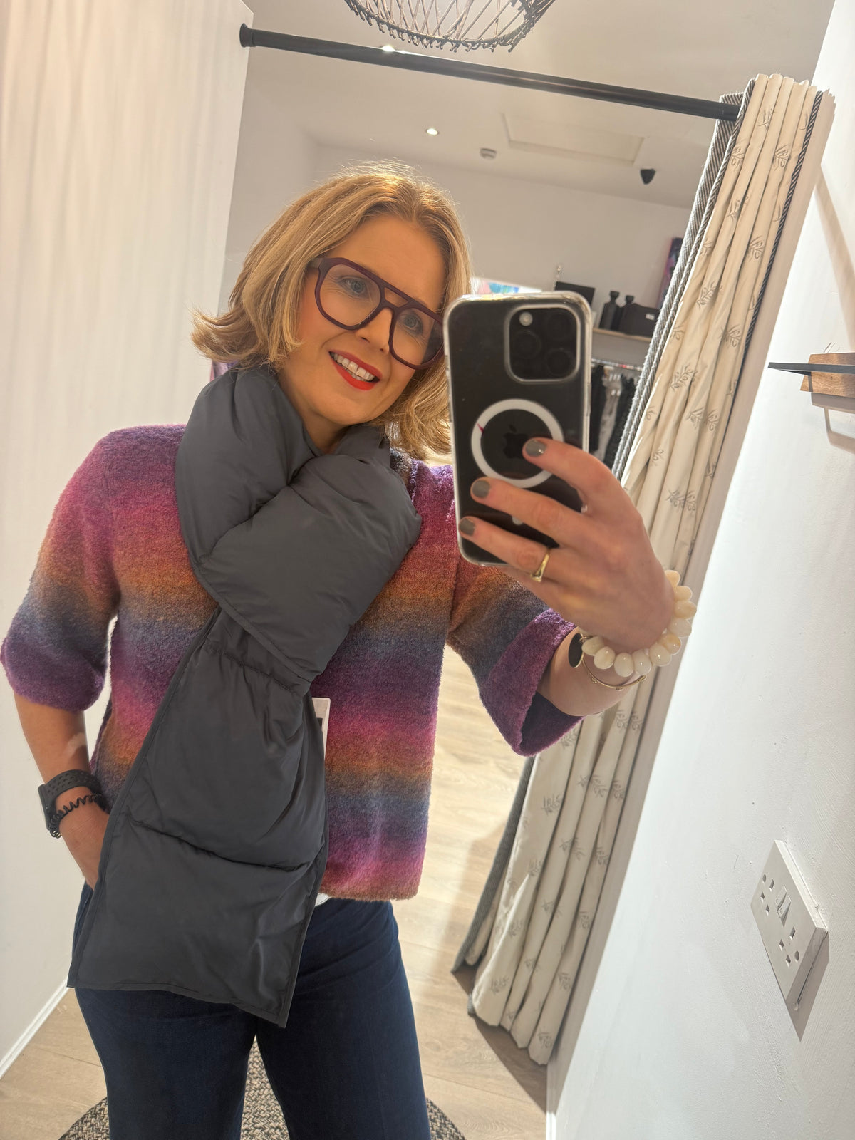 Ilse Jacobsen Peppy Padded Scarf in Dark Indigo