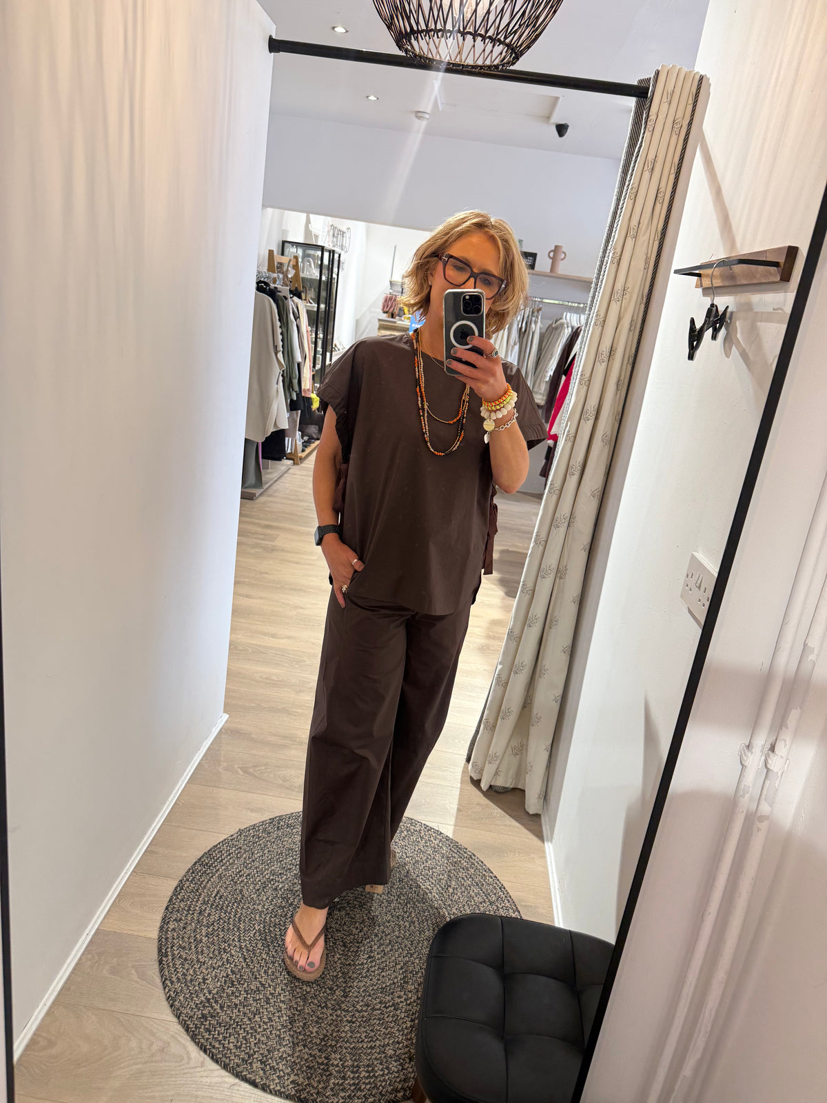 Paperchain Mary Mary Necklace in Mocha and Orange