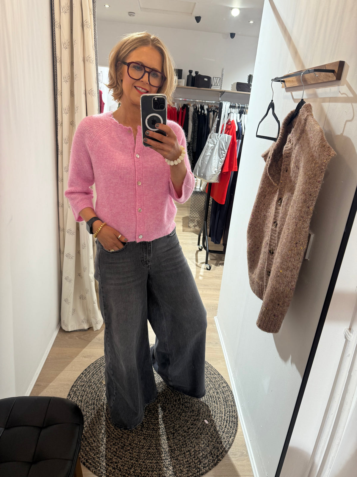 Numph Nuriette Selma Rib Cardigan In Lilac Sachet