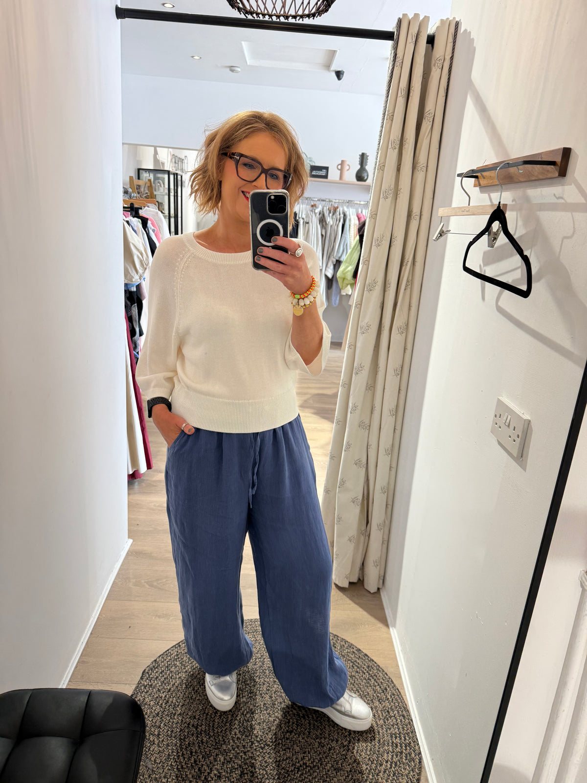 Oui Relaxed Fit Pullover In Cloud Dancer 97259