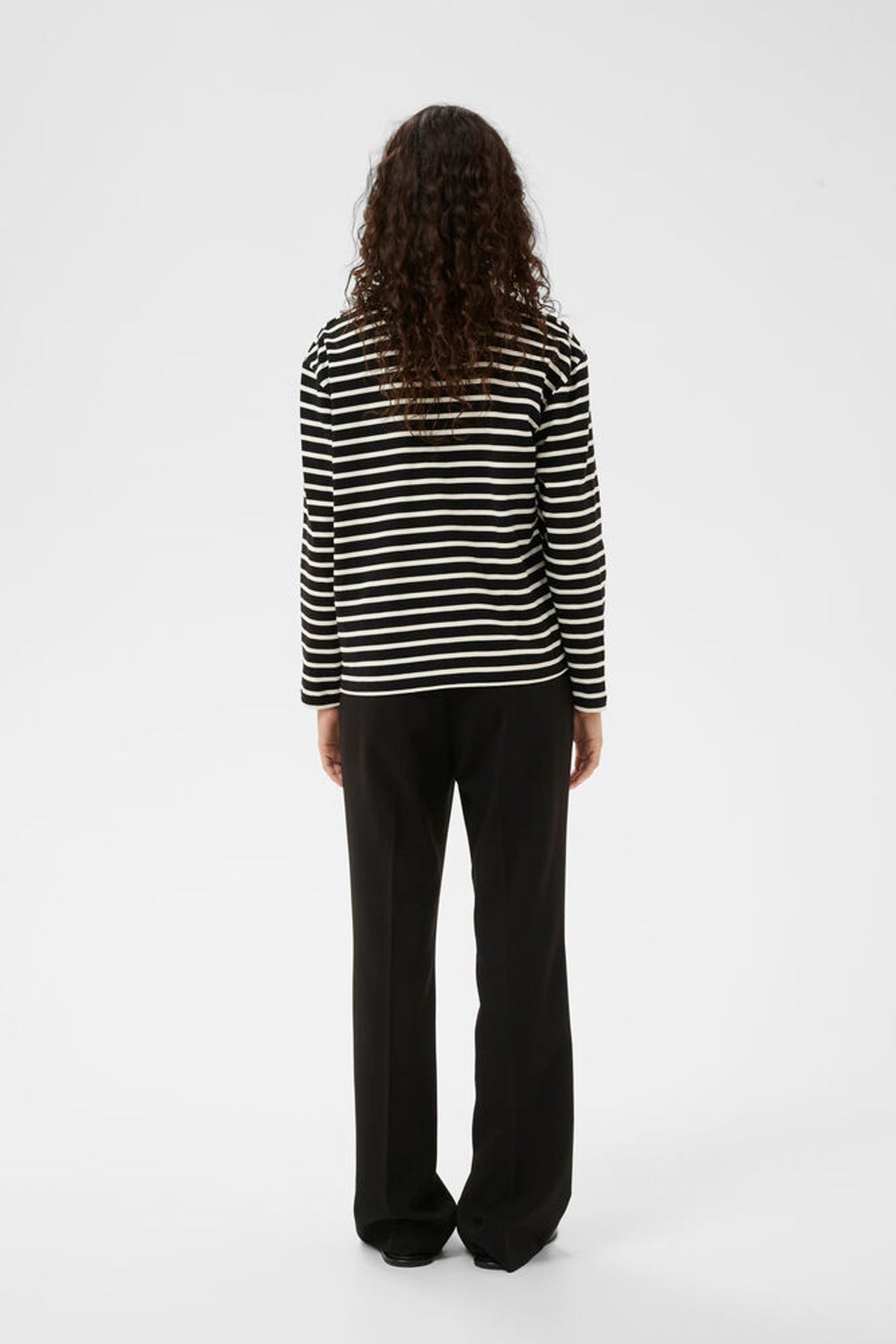 Inwear Della V-Neck T-Shirt In Black and Whisper White Stripes