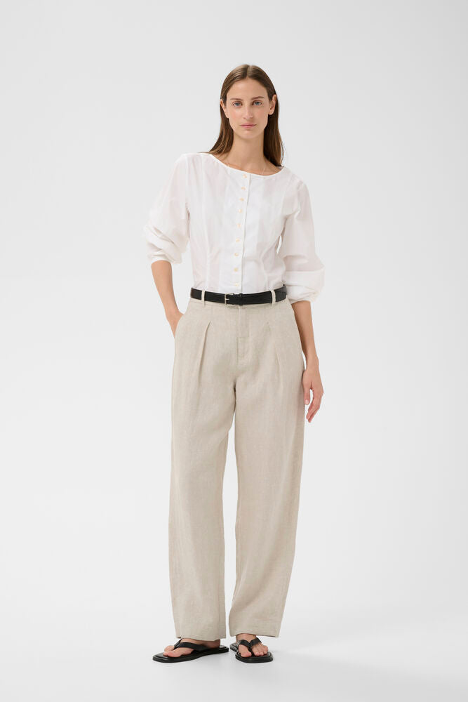 Inwear Dilana Sinikka Pants In Ecru Melange / White
