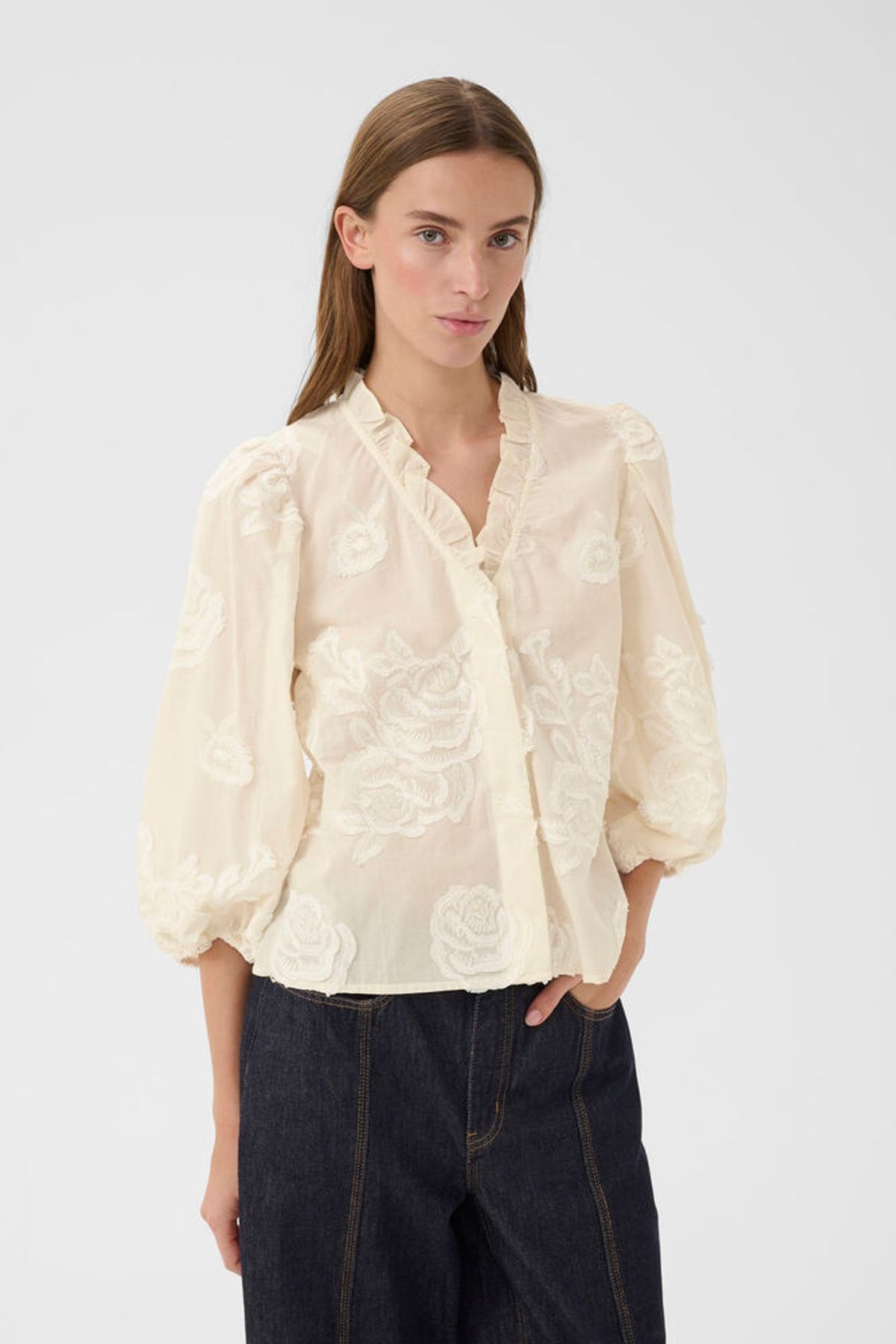 Karen By Simonsen Ermine Shirt In Egret