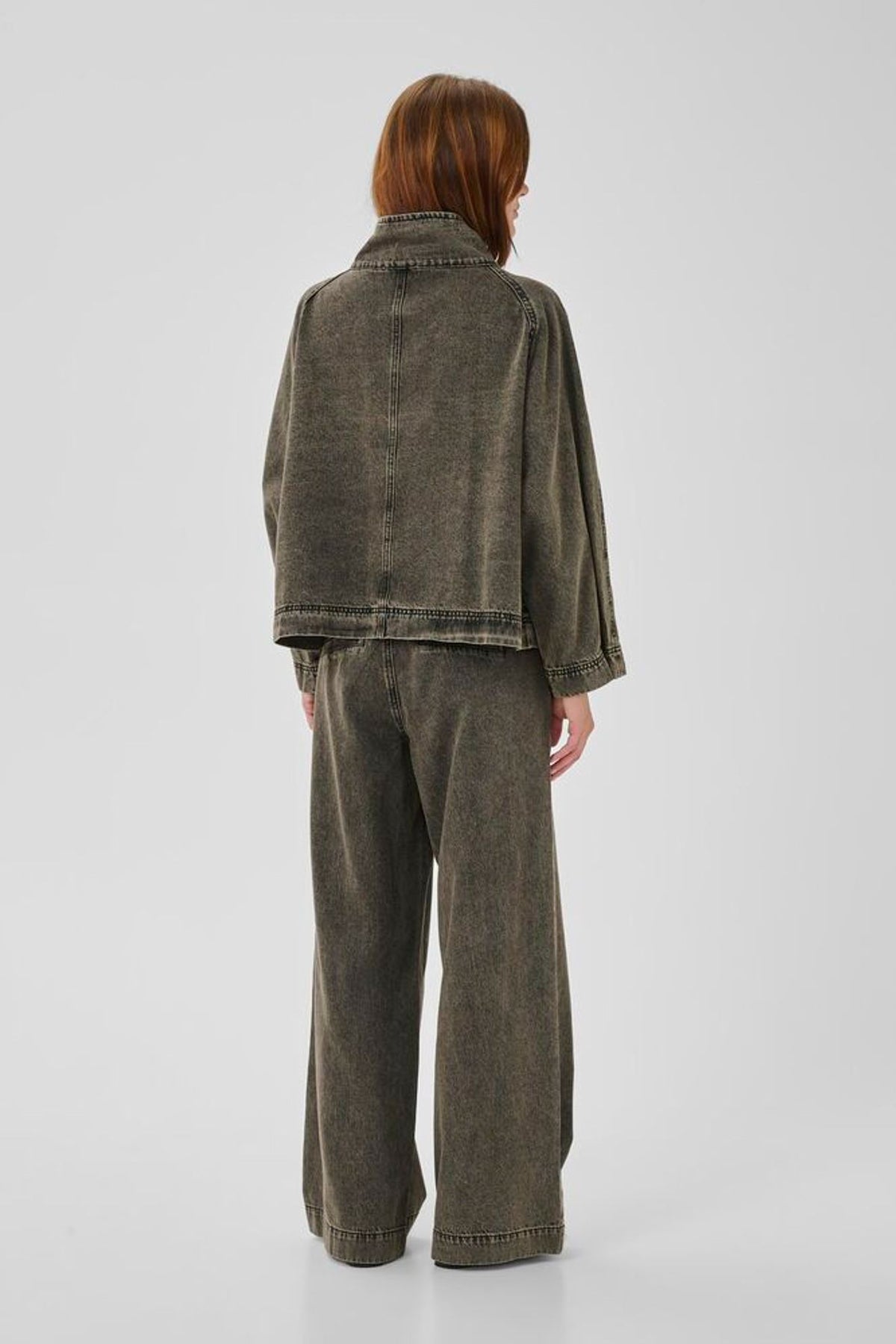 My Essential Wardrobe Tessa 160 Jacket In Medium Grey Dirty Wash