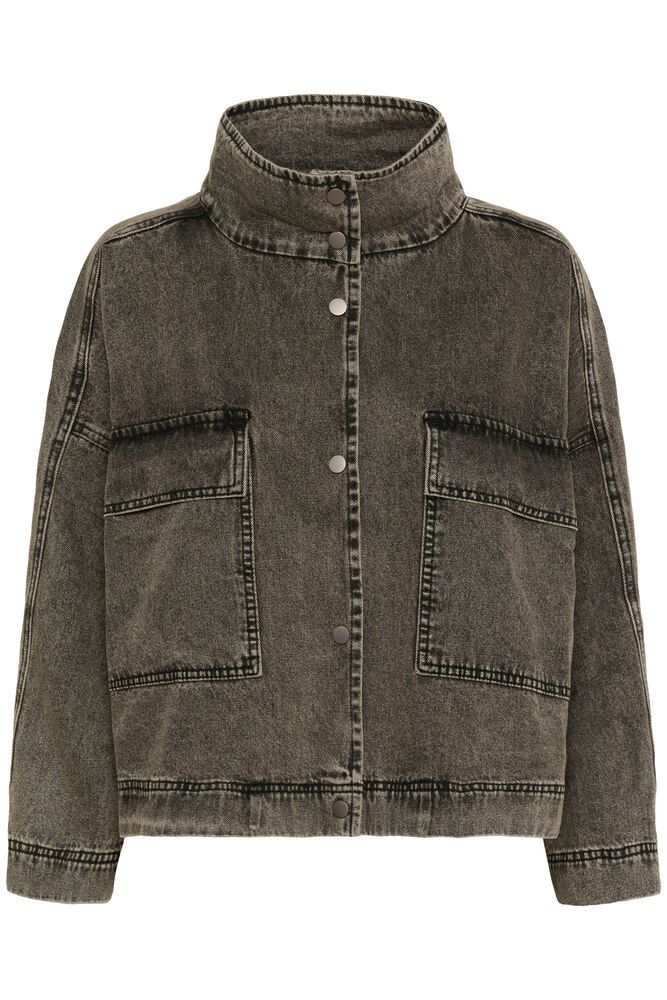My Essential Wardrobe Tessa 160 Jacket In Medium Grey Dirty Wash
