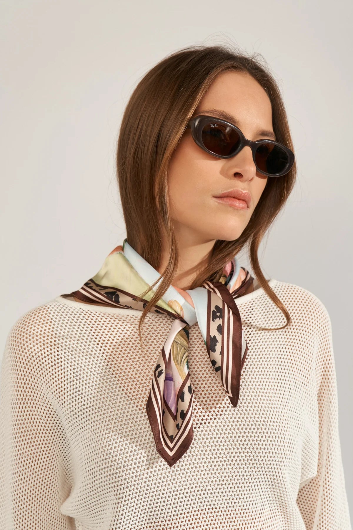 Numph Nukayla Satin Scarf In Airy Blue