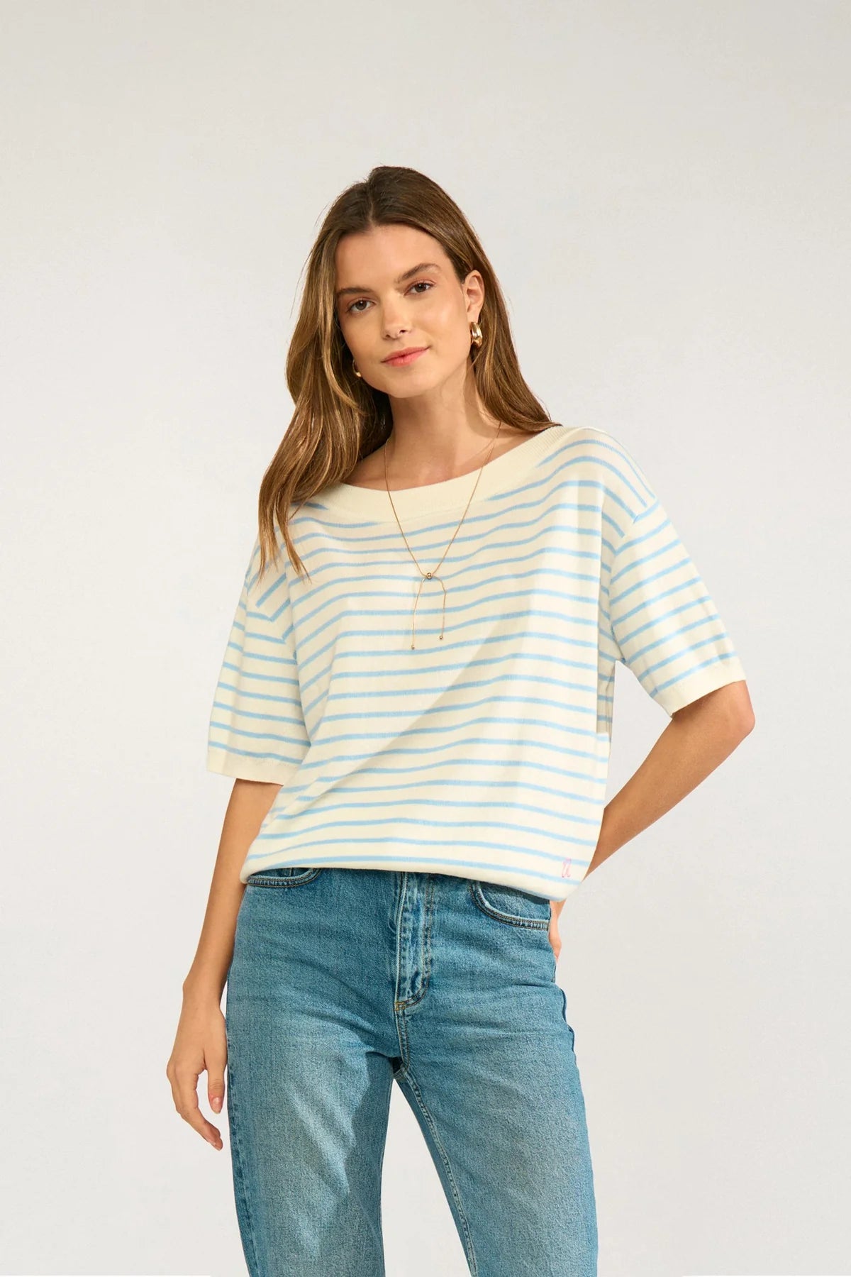 Numph Nusillio Pullover In Placid Blue