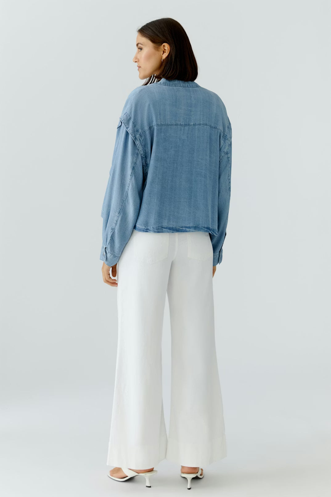 Oui Jacket In Dark Blue Denim