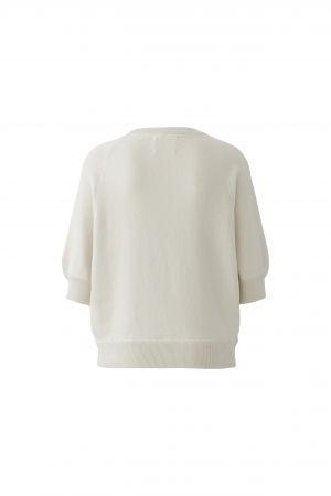 Oui Short Sleeve Pullover In Whitecap Grey