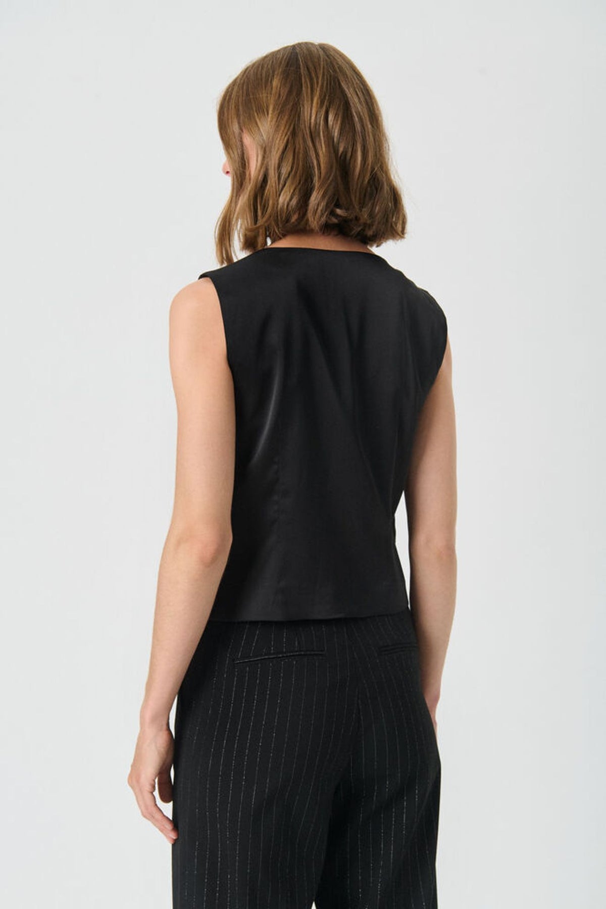 Part Two Valentine Waistcoat In Black Metallic Silver