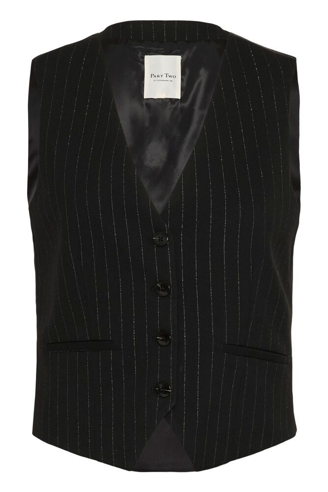 Part Two Valentine Waistcoat In Black Metallic Silver