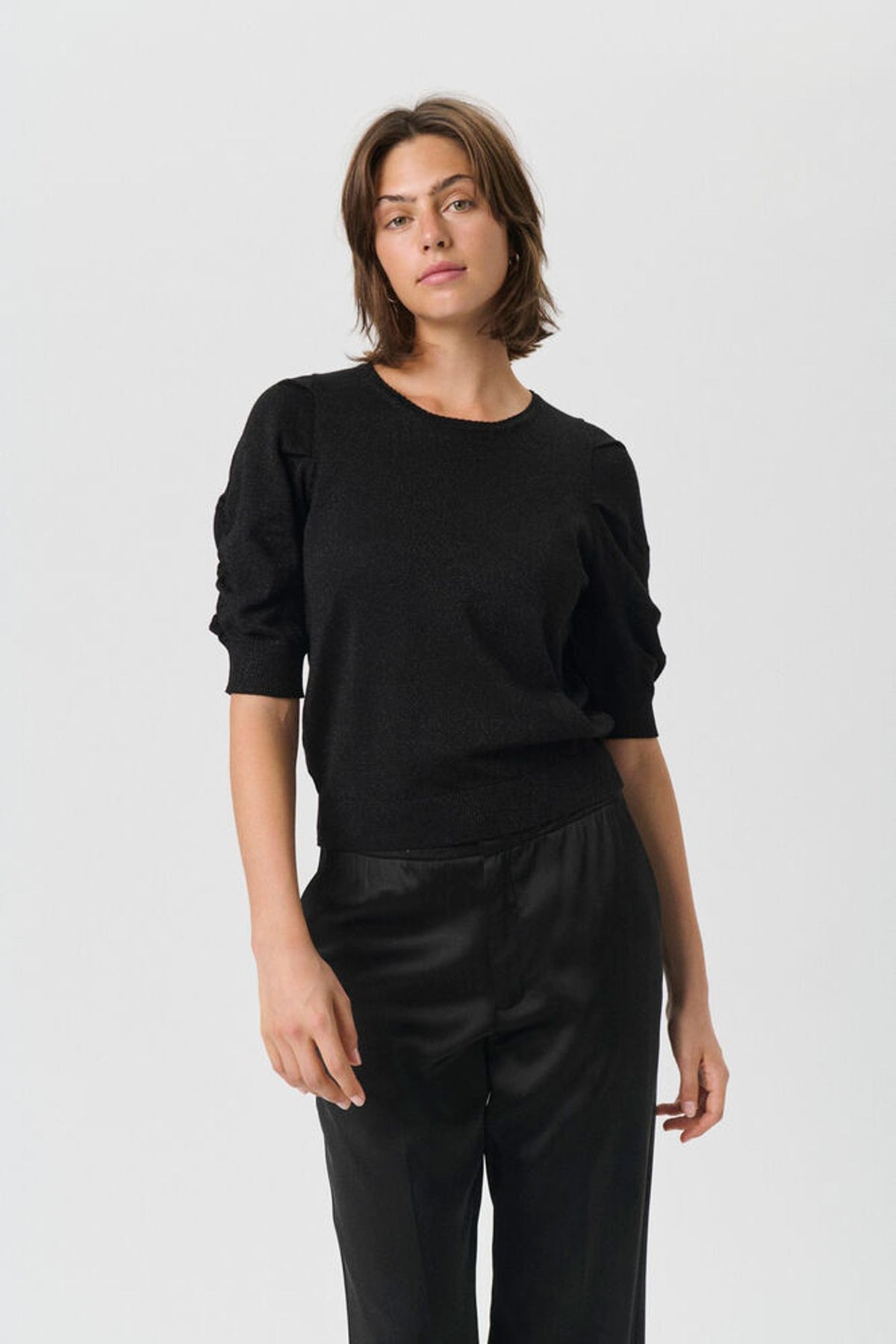 Part Two Varaia Pullover In Black With Lurex