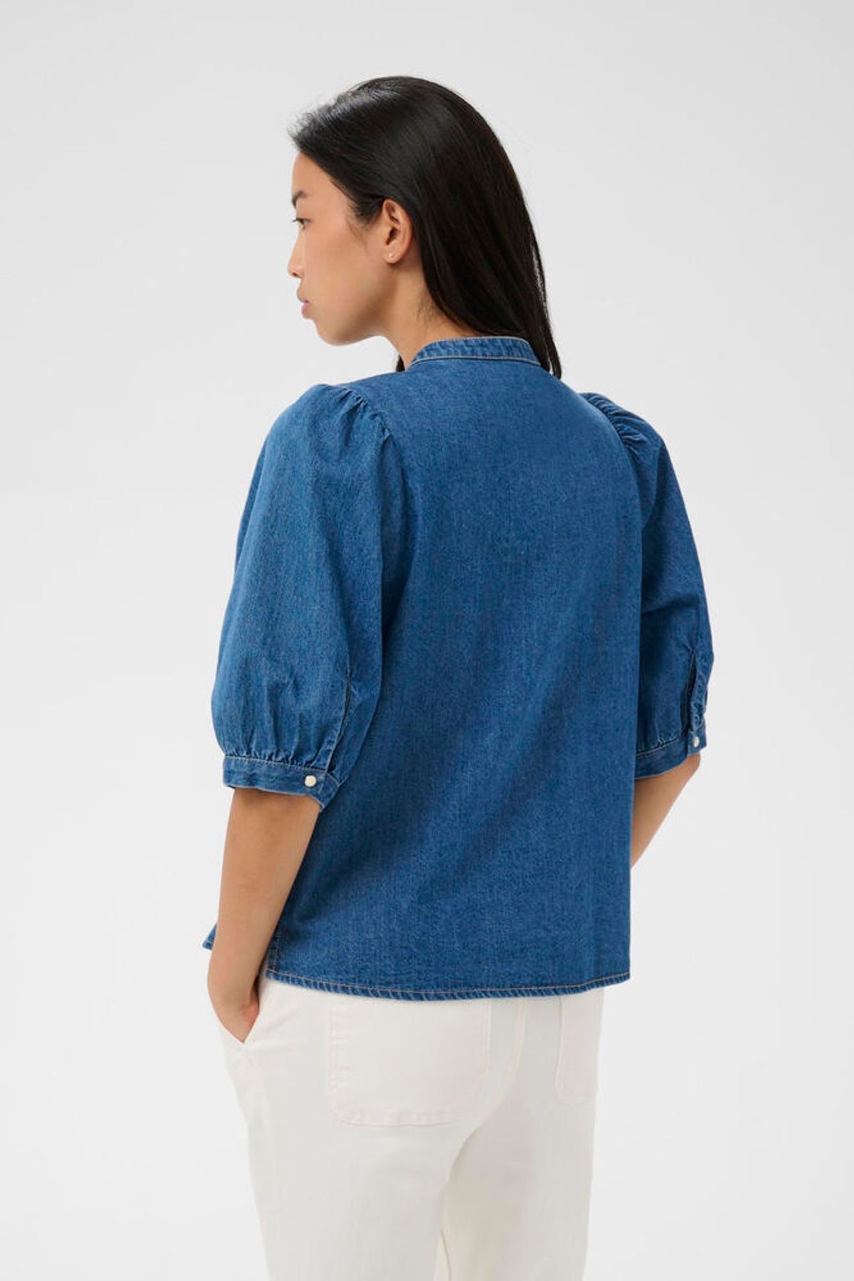 Part Two Alesia Shirt In Medium Blue Denim