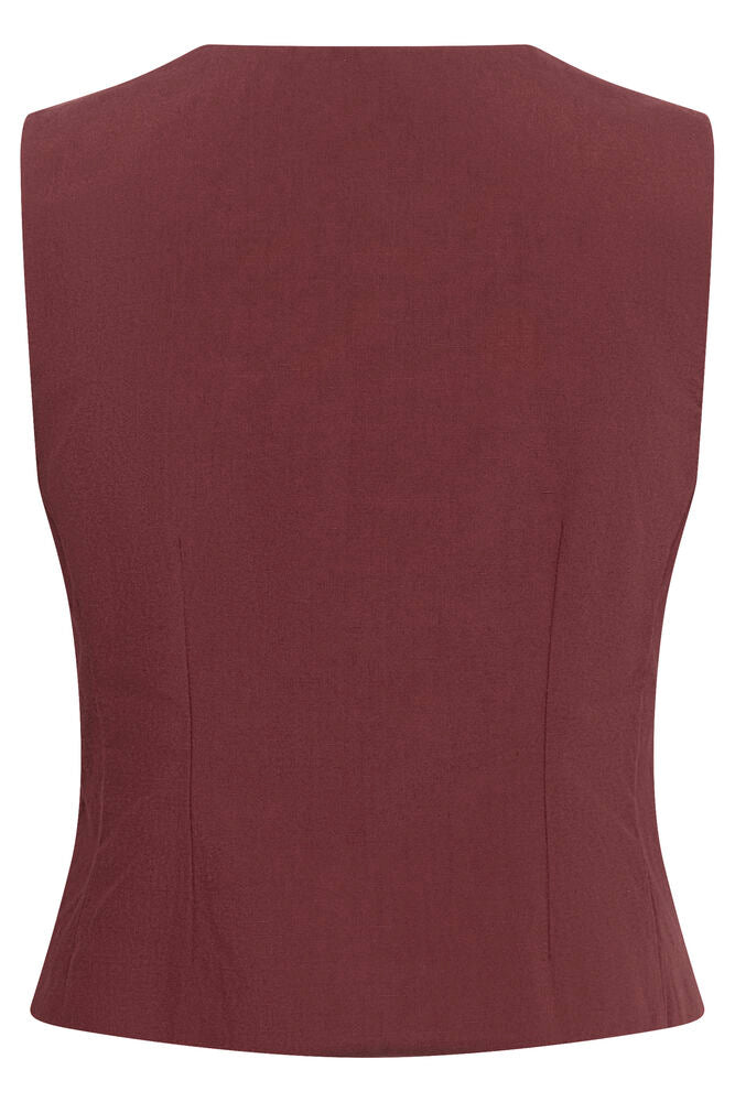 Part Two Benitta Waistcoast In Burnt Russet Red
