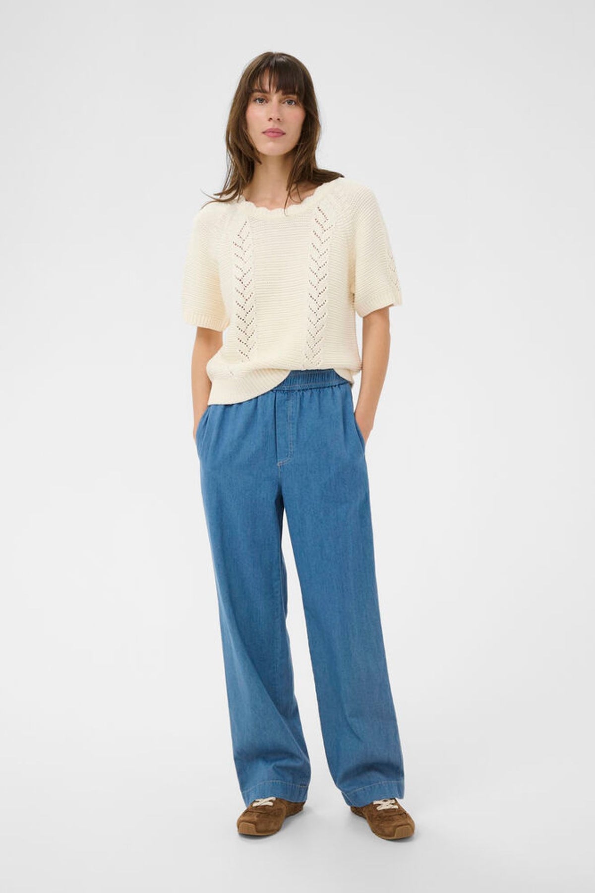 Part Two Aina Pant In Medium Blue Denim