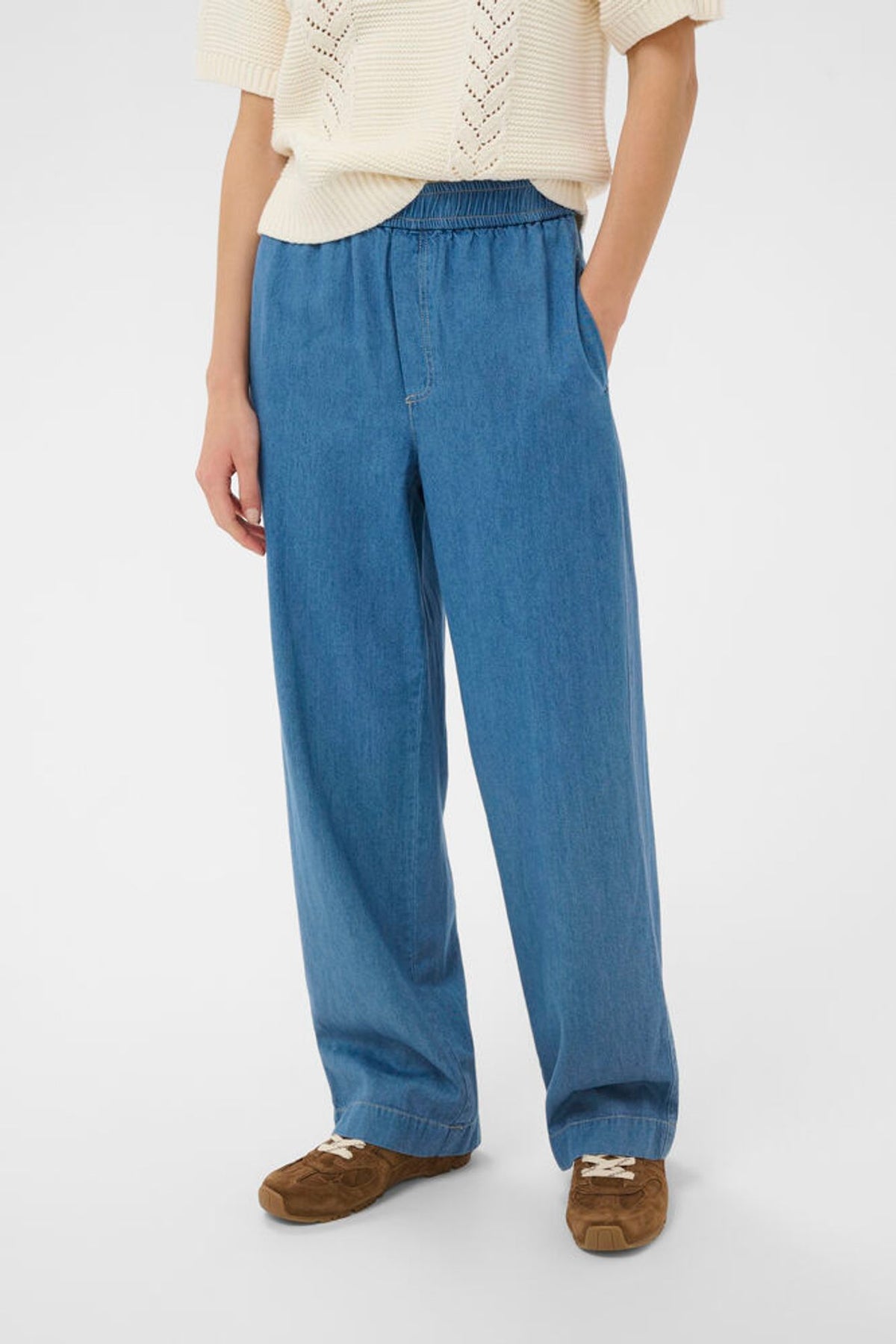 Part Two Aina Pant In Medium Blue Denim