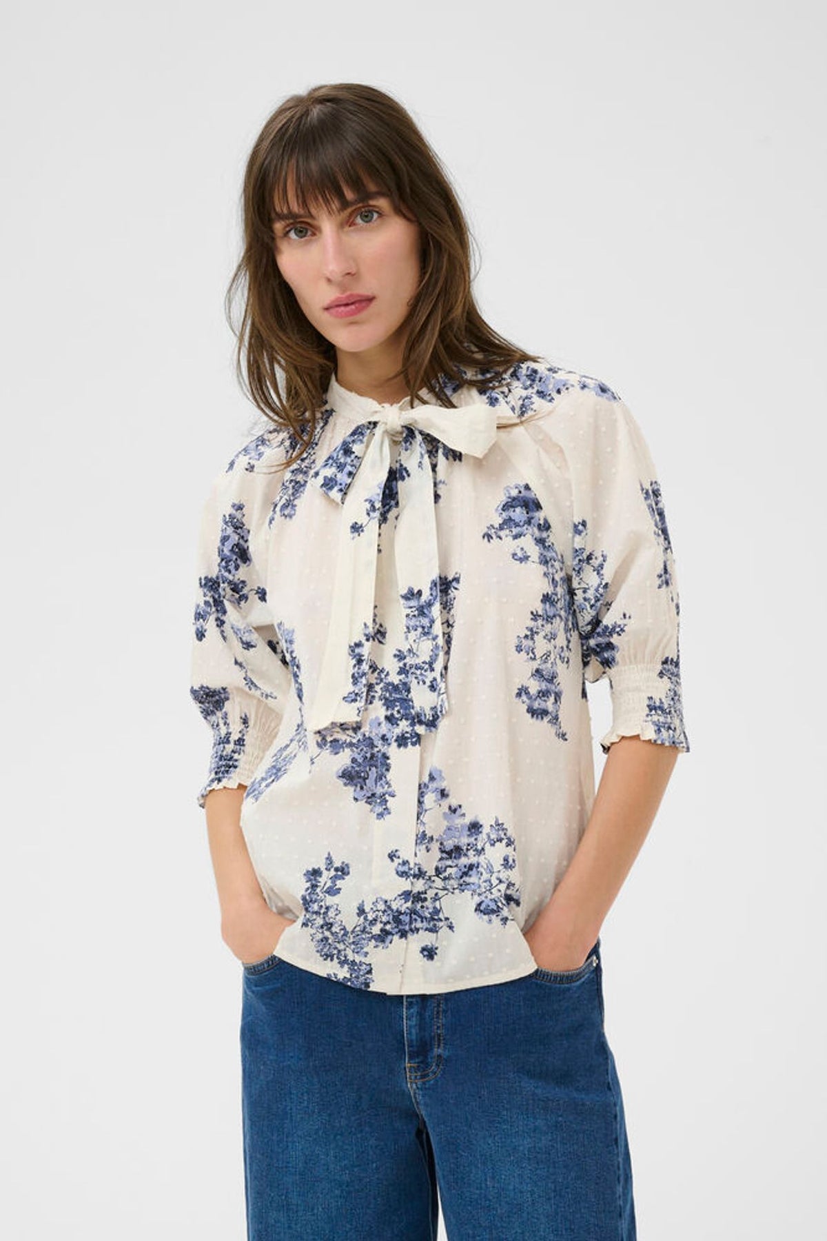 Part Two Almera Shirt In Blue Shadow Flower Print