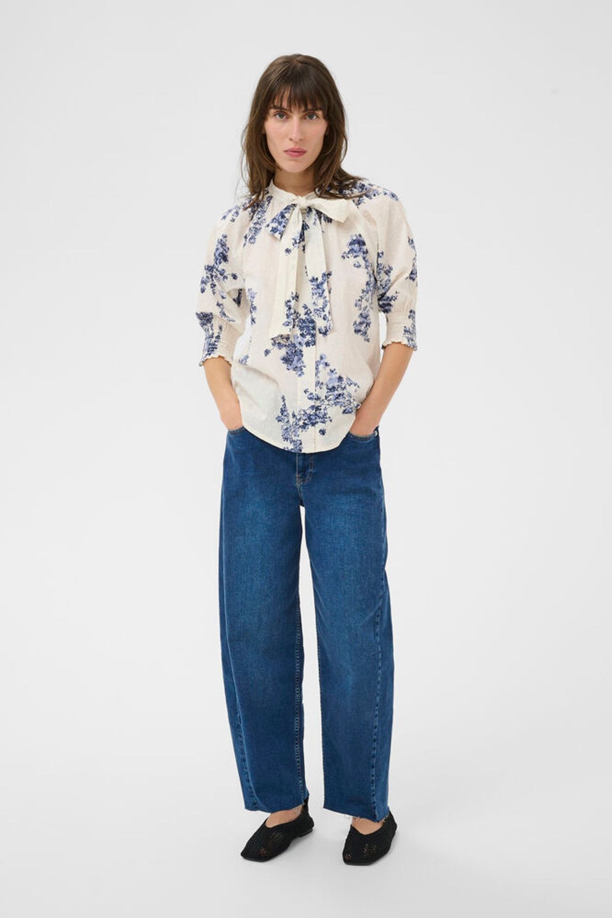 Part Two Almera Shirt In Blue Shadow Flower Print