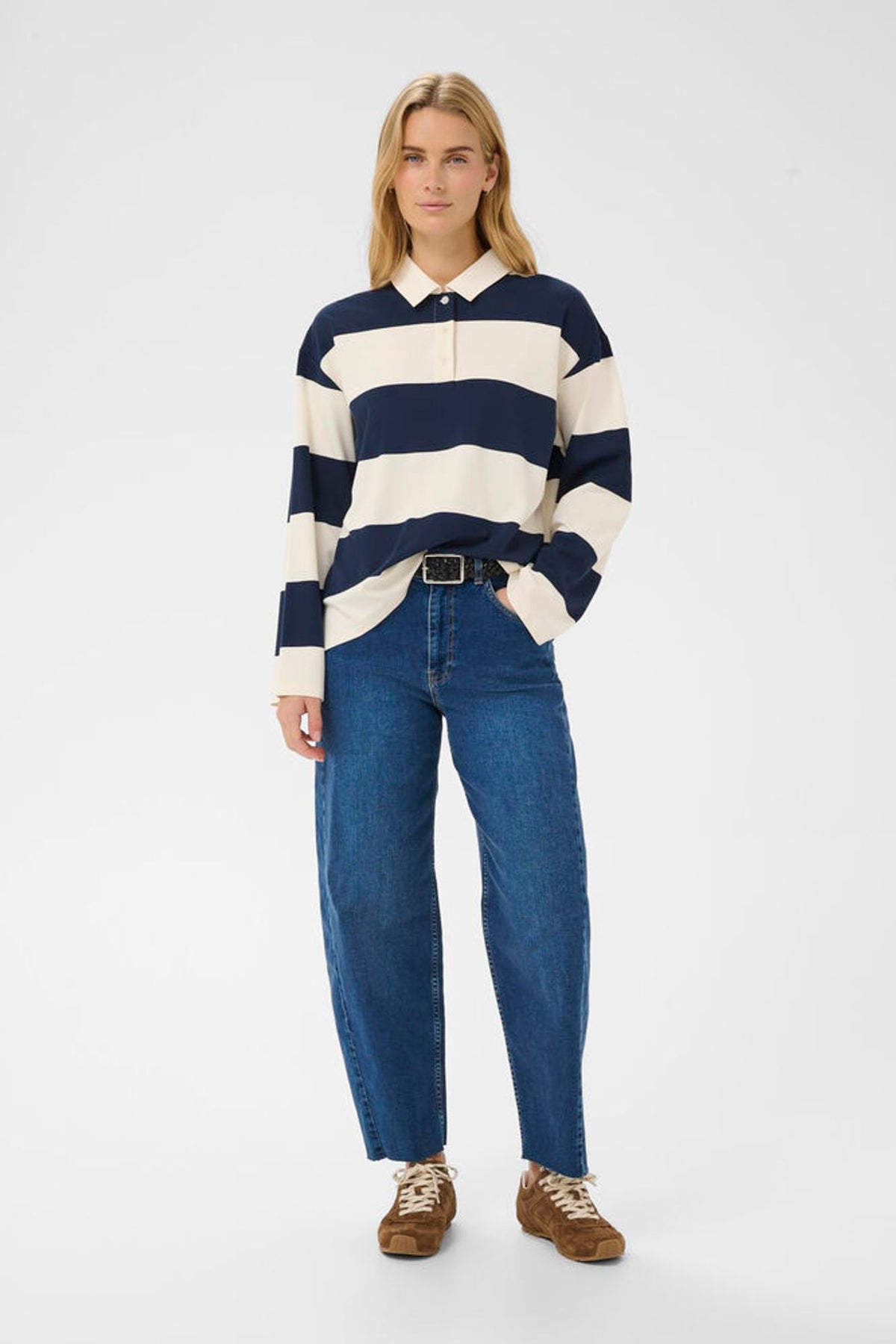 Part Two Almari Shirt In After Midnight Stripe