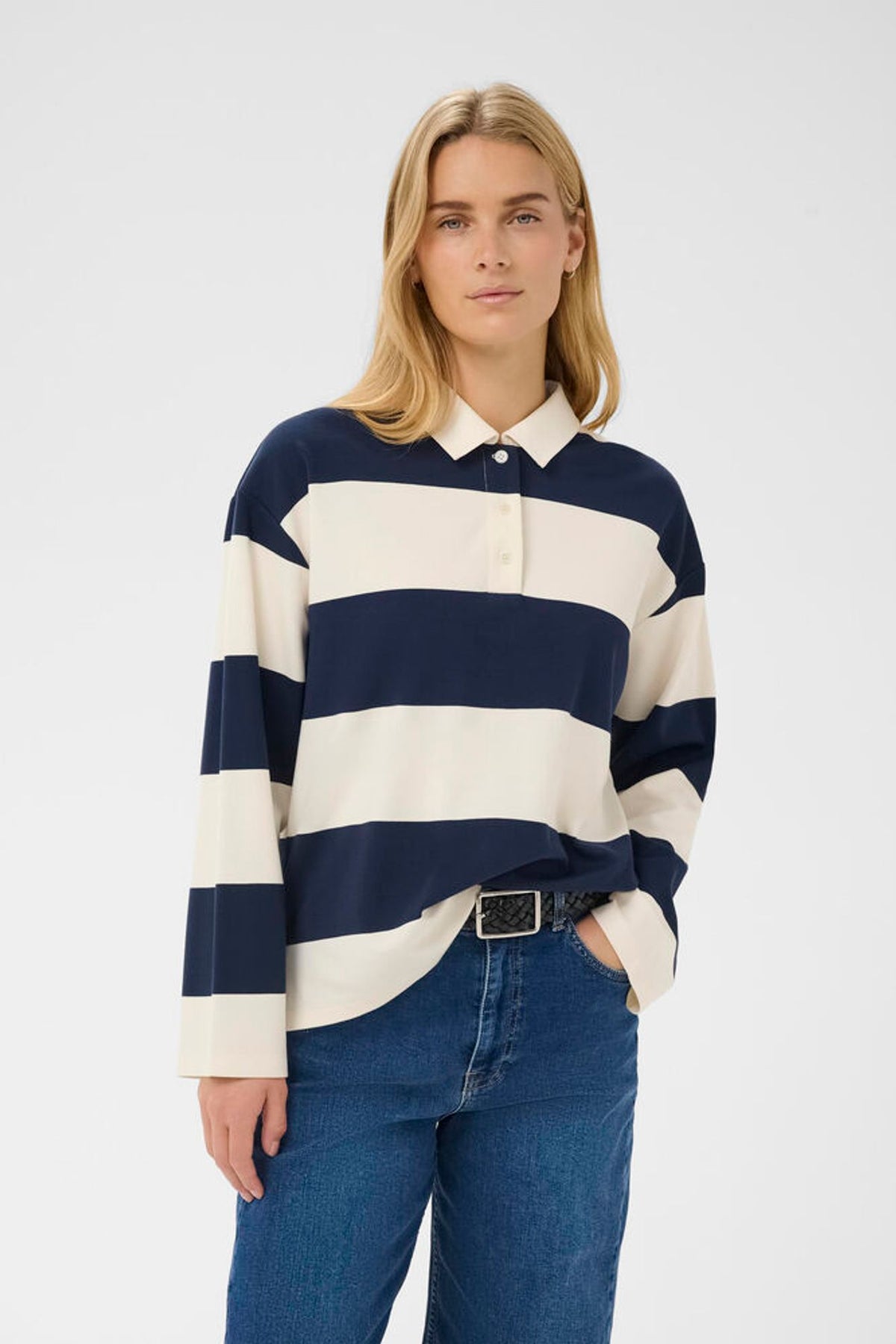 Part Two Almari Shirt In After Midnight Stripe