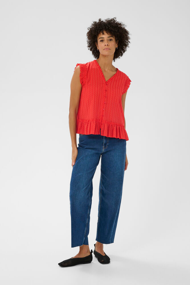 Part Two Aneka Blouse In Poppy Red